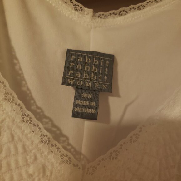 White Lacey Short Sleeved Mid Length Dress - Picture 2 of 3